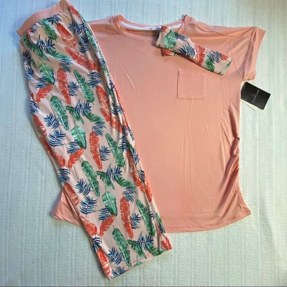 CUDDL DUDS Maternity Small 3-Piece Tee, Capri and Headband Set